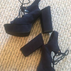 Navy blue high heels